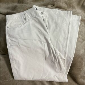 Lands’ End Women's High Rise 5 Pocket Wide Leg Chino Pants 18 Petite